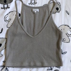 Aritzia Cropped Grey Top